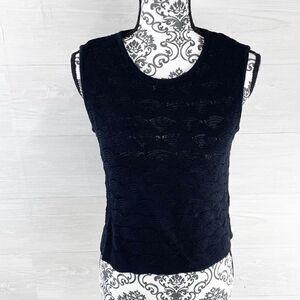St. John Sport by Marie Gray Fan Knitted Wool Blend Tank Top